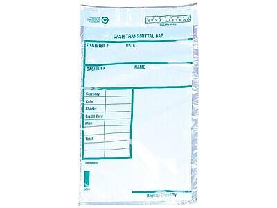CASH TRANSMITTAL BAG

REGISTER # DATE

CASHIER # NAME

CURRENCY
Coin
Checks
Credit Card
Misc
Total

REGISTER CLOSED BY
