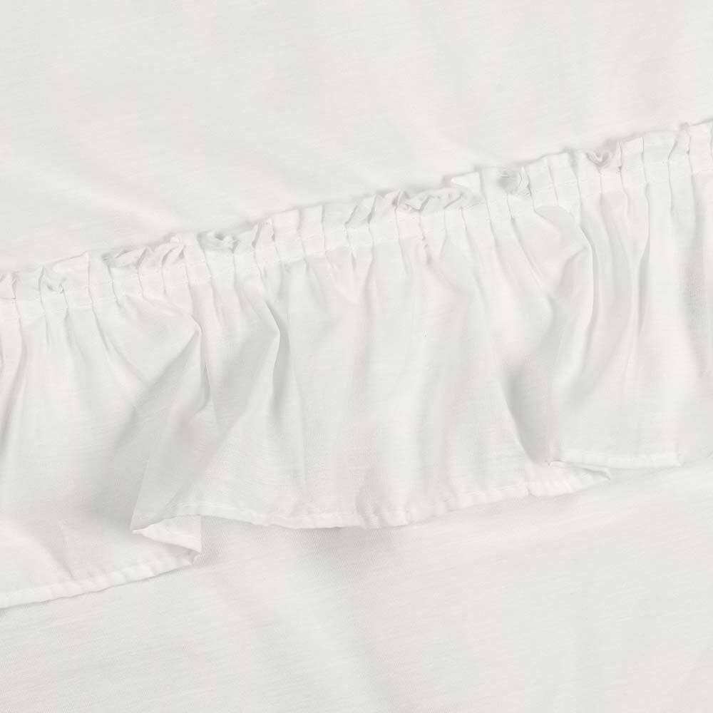 Left. Ellis Curtain - Ellis Stacey 1.5" Rod Pocket High Quality Fabric Solid Color Window Ruffled Filler Valance 54"x13" Ice Cream - Ice cream.