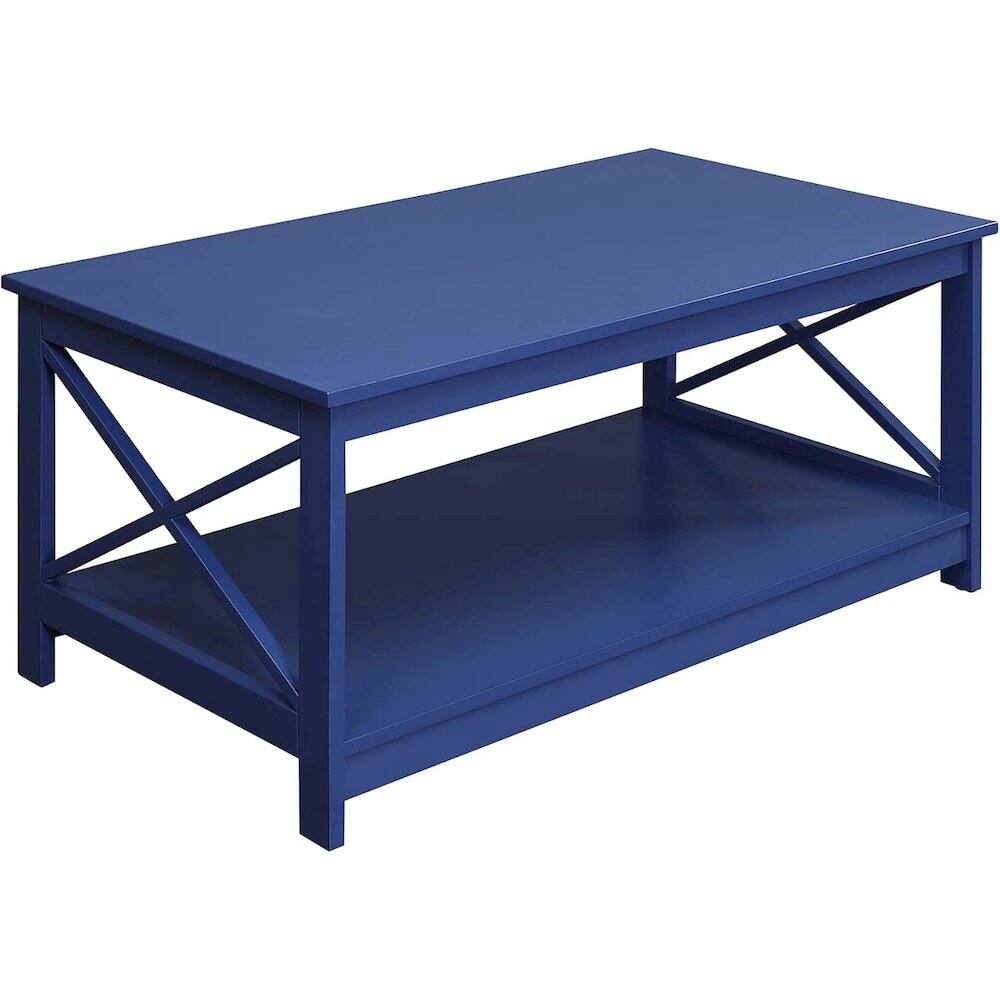 Left. Convenience Concepts - Oxford Coffee Table with Shelf, Cobalt Blue - Cobalt Blue.