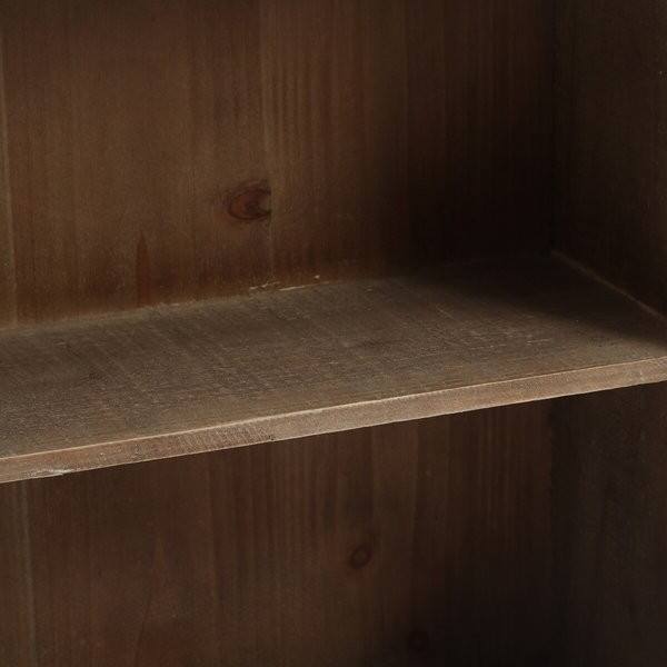 Back. Hivvago - Farmhouse Sliding Bathroom Wall Mounted Cabinet 2-Doors & Shelves - Brown.