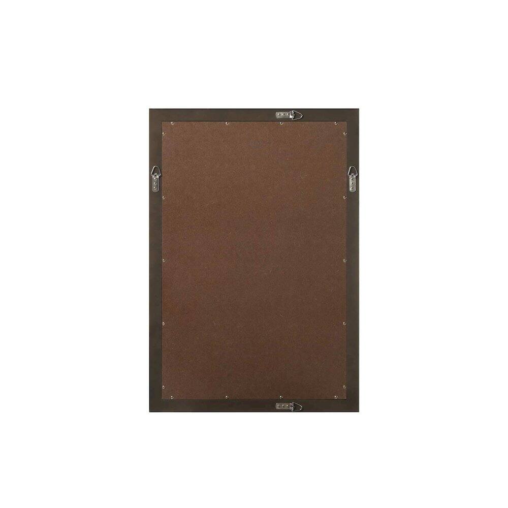 Angle. Elegant Kitchen and Bath - Noah Wooden Rectangle Mirror 22 x 32 in Chocolate Oak - Chocolate Oak.