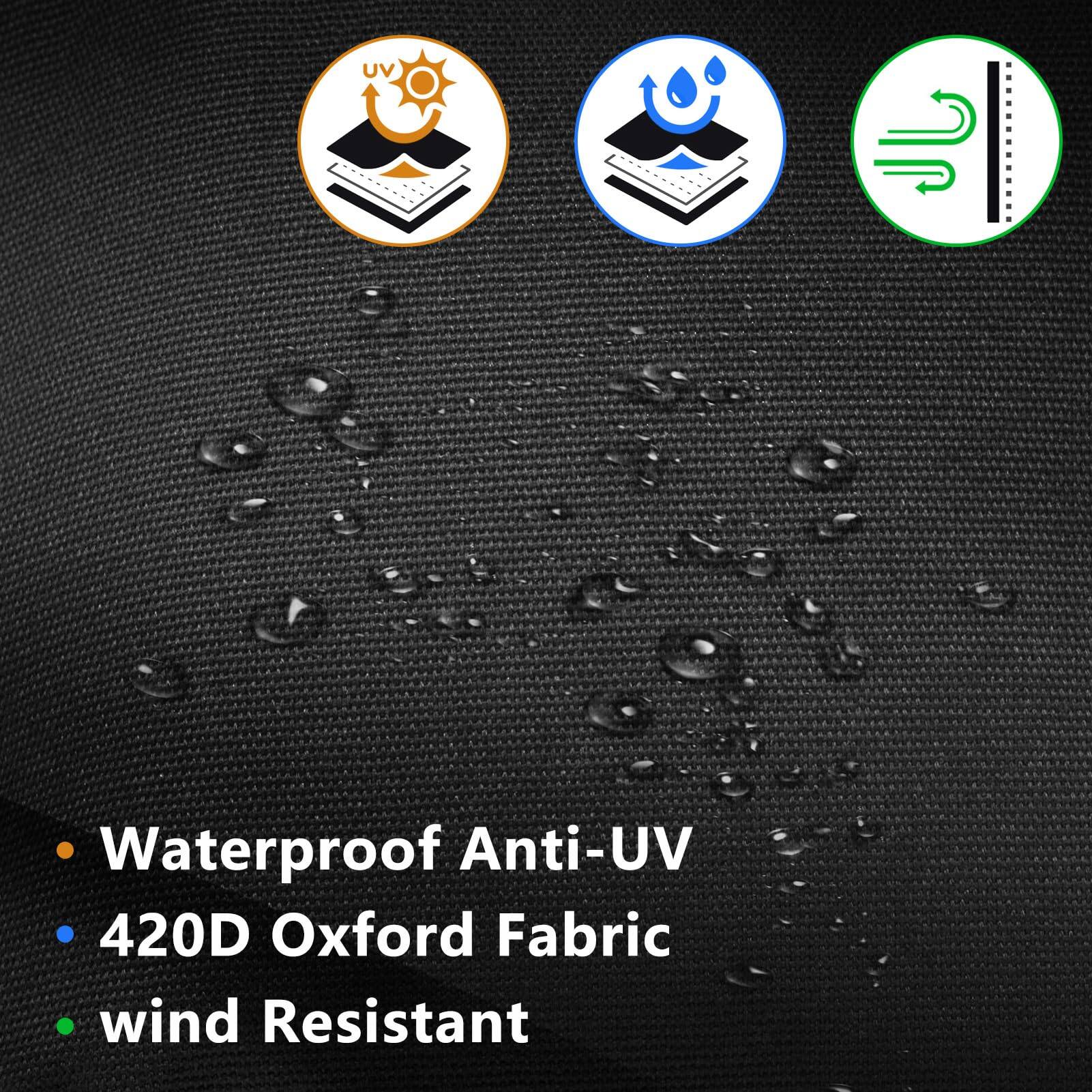 - Waterproof Anti-UV
- 420D Oxford Fabric
- Wind Resistant