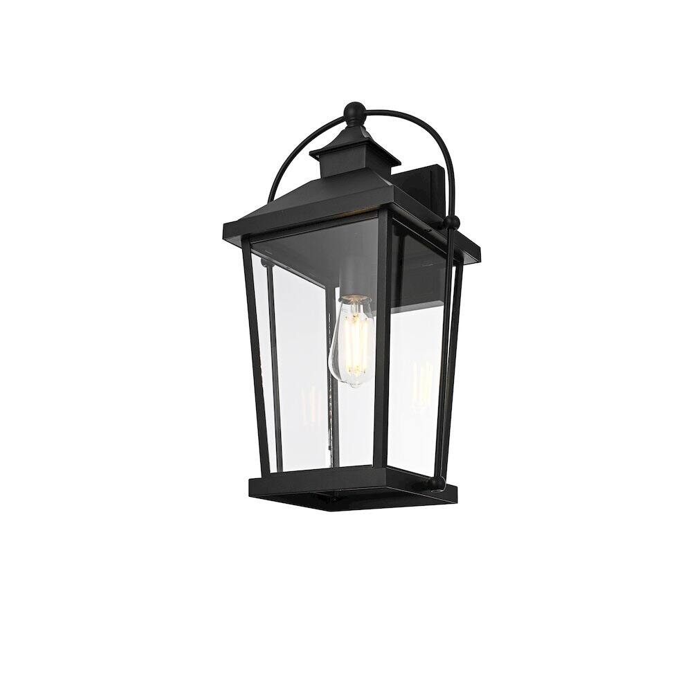 Left. Elegant Lighting - Luz 20 inch Outdoor Wall sconce in Black - Black And Clear.