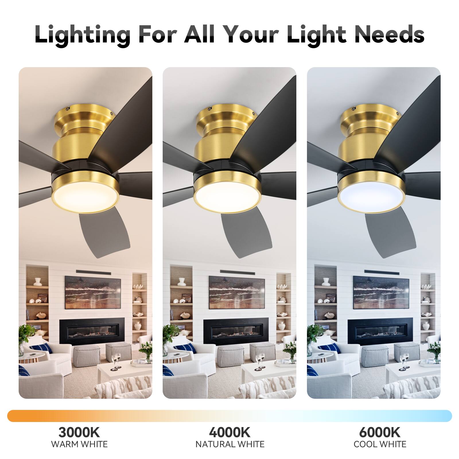 Lighting For All Your Light Needs

3000K WARM WHITE

4000K NATURAL WHITE

6000K COOL WHITE