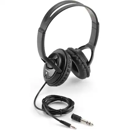 Front. On Stage Stands - On-Stage AA3500 Wired Closed-Back Accurate Audio Headphones, Black - Black.