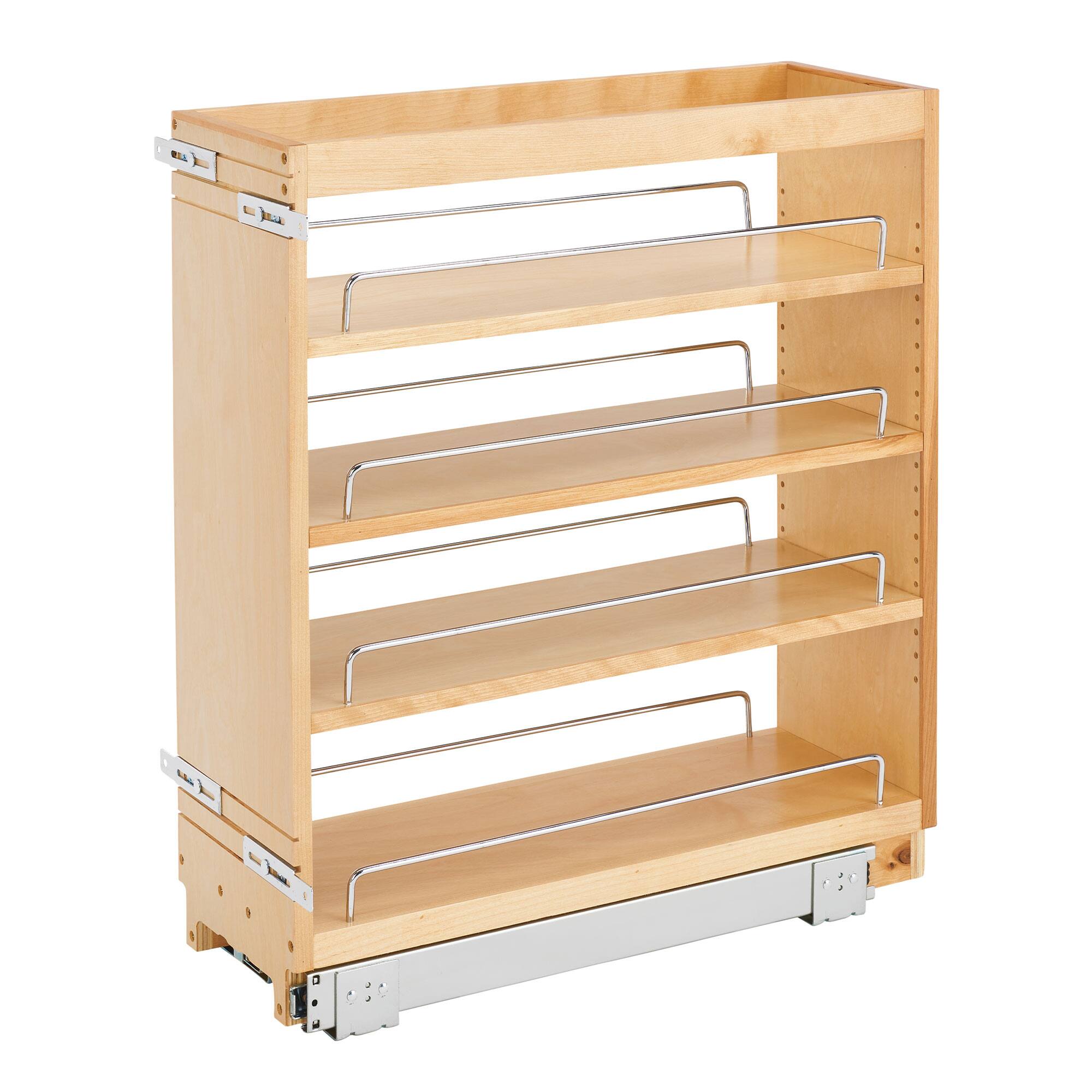 Front. Rev-A-Shelf - Rev-A-Shelf 8" Pullout Kitchen Cabinet Organizer Pantry Spice Rack, 448-BC-8C - Natural Maple.