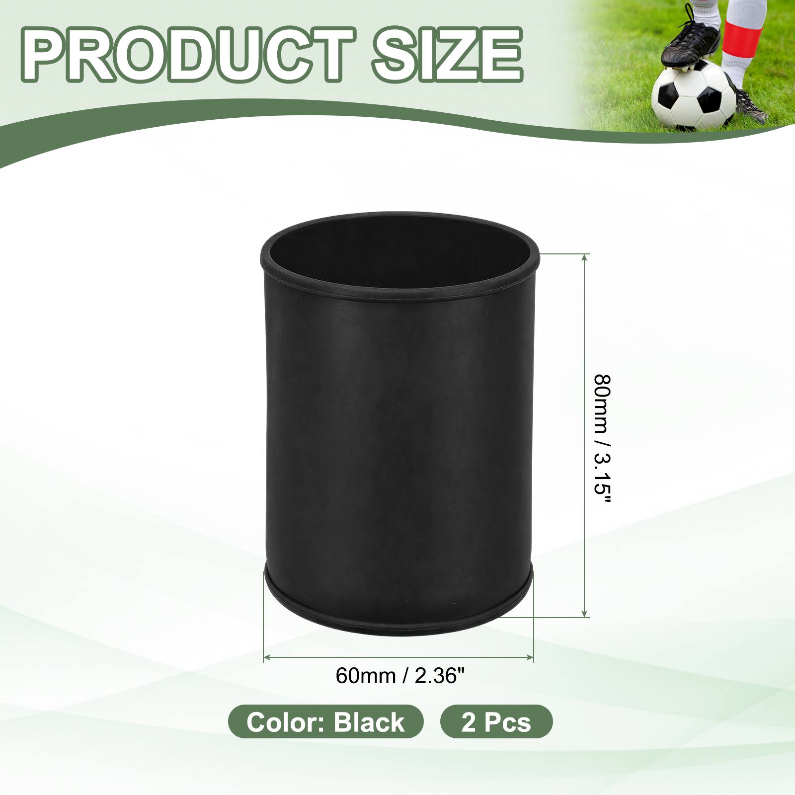 PRODUCT SIZE  
80mm / 3.15"  
60mm / 2.36"  
Color: Black  
2 Pcs