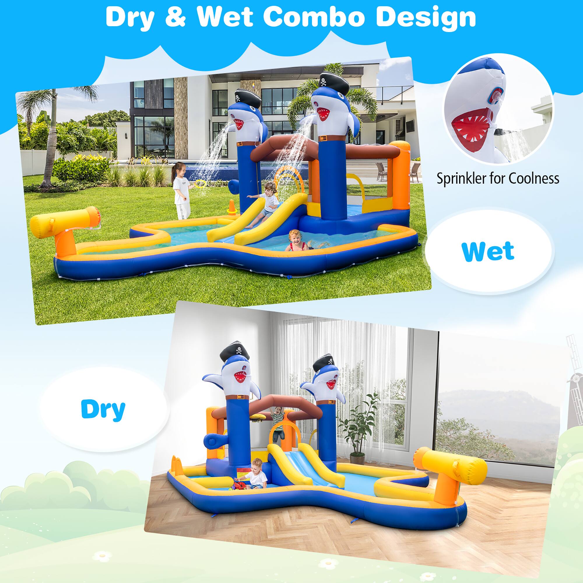 Dry & Wet Combo Design

Sprinkler for Coolness

Wet

Dry