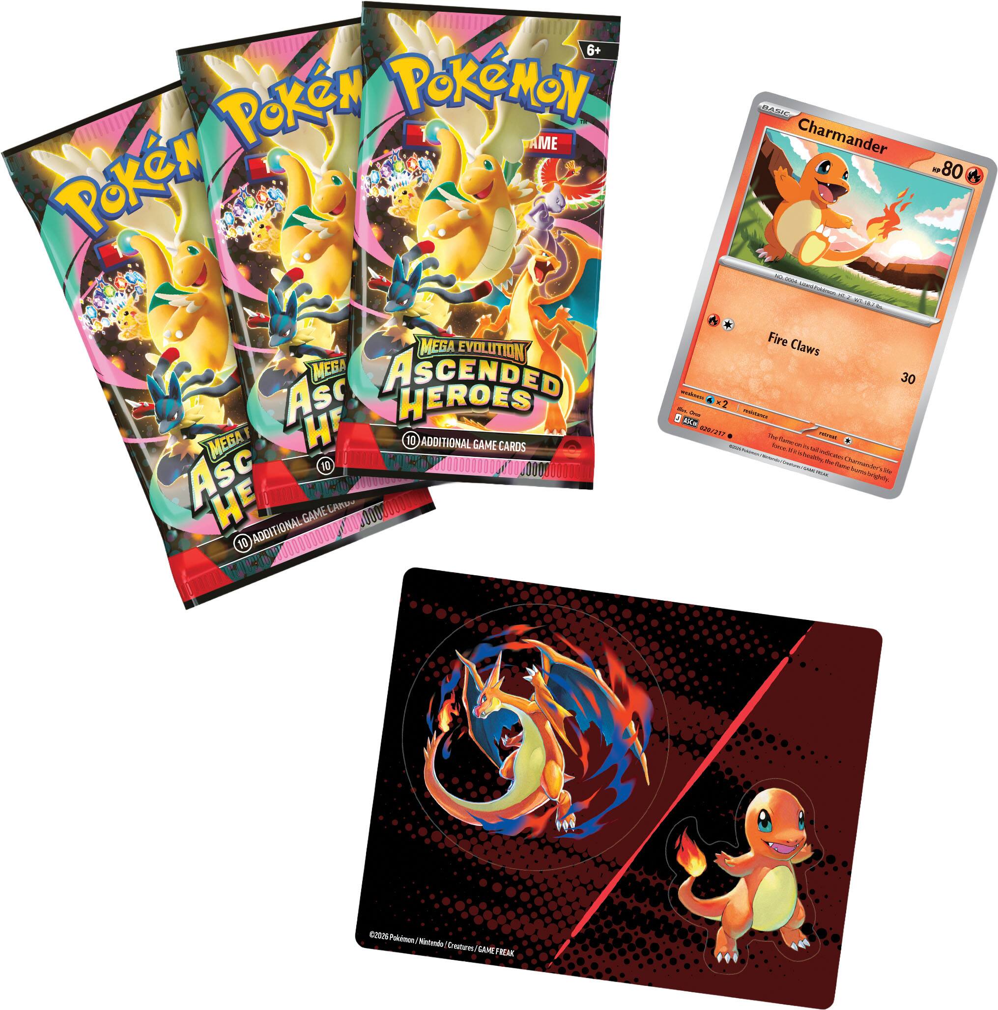 Sure, here is the corrected and grouped text from the image:

---

**Pokémon Trading Card Game**

**6+**

**Pokémon Ascended Heroes**

**Mega Evolution**

**10 Additional Game Cards**

**Charmander**

**80 HP**

**Fire Claws**

**30**

**©2020 Pokémon / Nintendo / Creatures / GAME FREAK**

---

**Pokémon Trading Card Game**

**6+**

**Pokémon Ascended Heroes**

**Mega Evolution**

**10 Additional Game Cards**

**Pokémon Trading Card Game**

**6+**

**Pokémon Ascended Heroes**

**Mega Evolution**

**10 Additional Game Cards**

---

**Charmander**

**80 HP**

**Fire Claws**

**30**

**©2020 Pokémon / Nintendo / Creatures / GAME FREAK**

---

**Pokémon Trading Card Game**

**6+**

**Pokémon Ascended Heroes**

**Mega Evolution**

**10 Additional Game Cards**

---

**Charmander**

**80 HP**

**Fire Claws**

**30**

**©2020 Pokémon / Nintendo / Creatures / GAME FREAK**

---

**Pokémon Trading Card Game**

**6+**

**