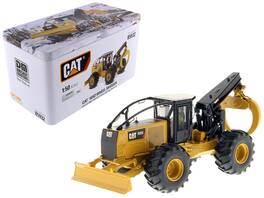 CAT Caterpillar 555D Wheel Skidder with Operator "High Line Series" 1/50 Diecast Model by Diecast Masters - Yellow and Black