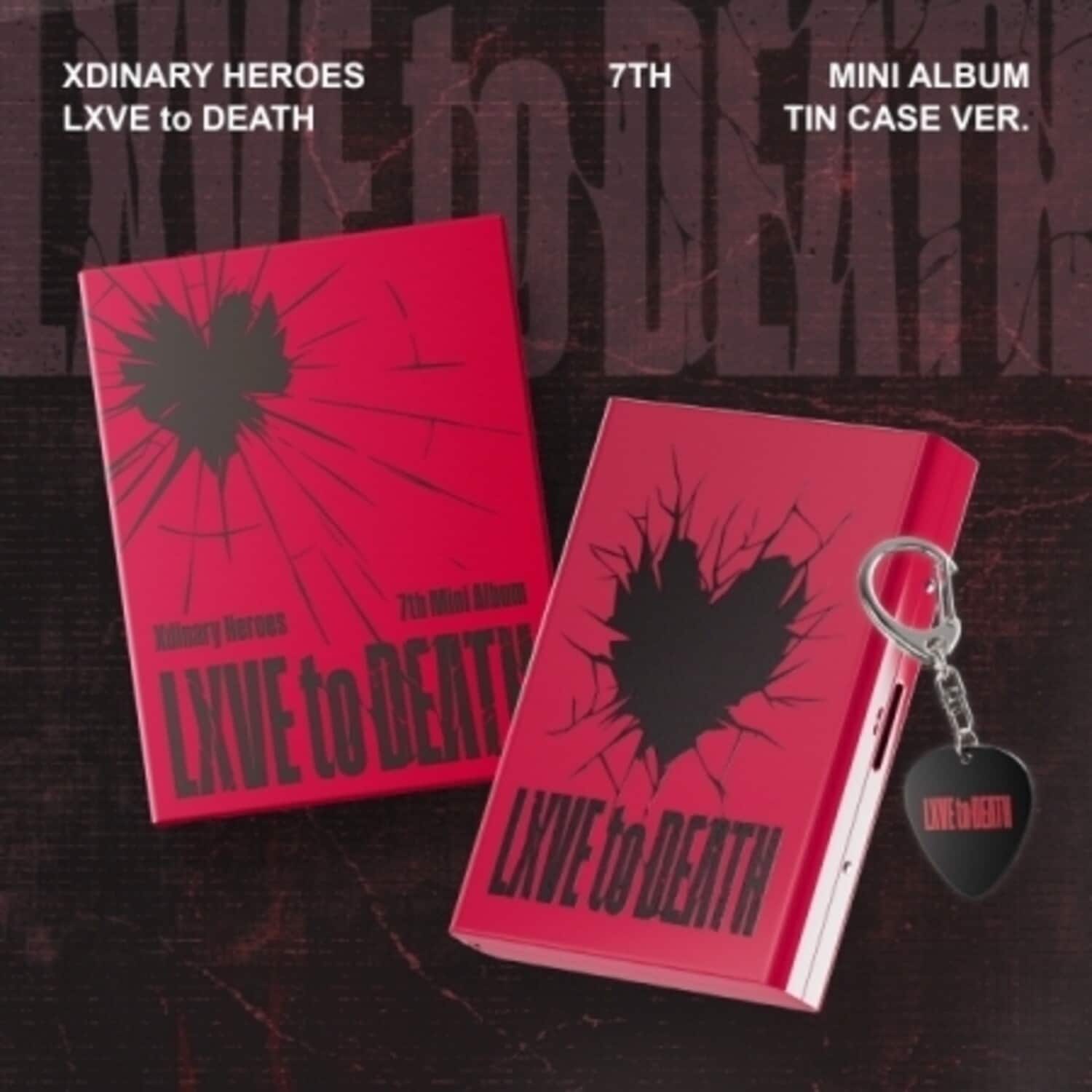 Xdinary Heroes - Lxve To Death - Tin Case Version w/Guitar Peak Keyring, 2 Photocards, Polaroid - DISCLESS DIGITAL [Digital Download]
