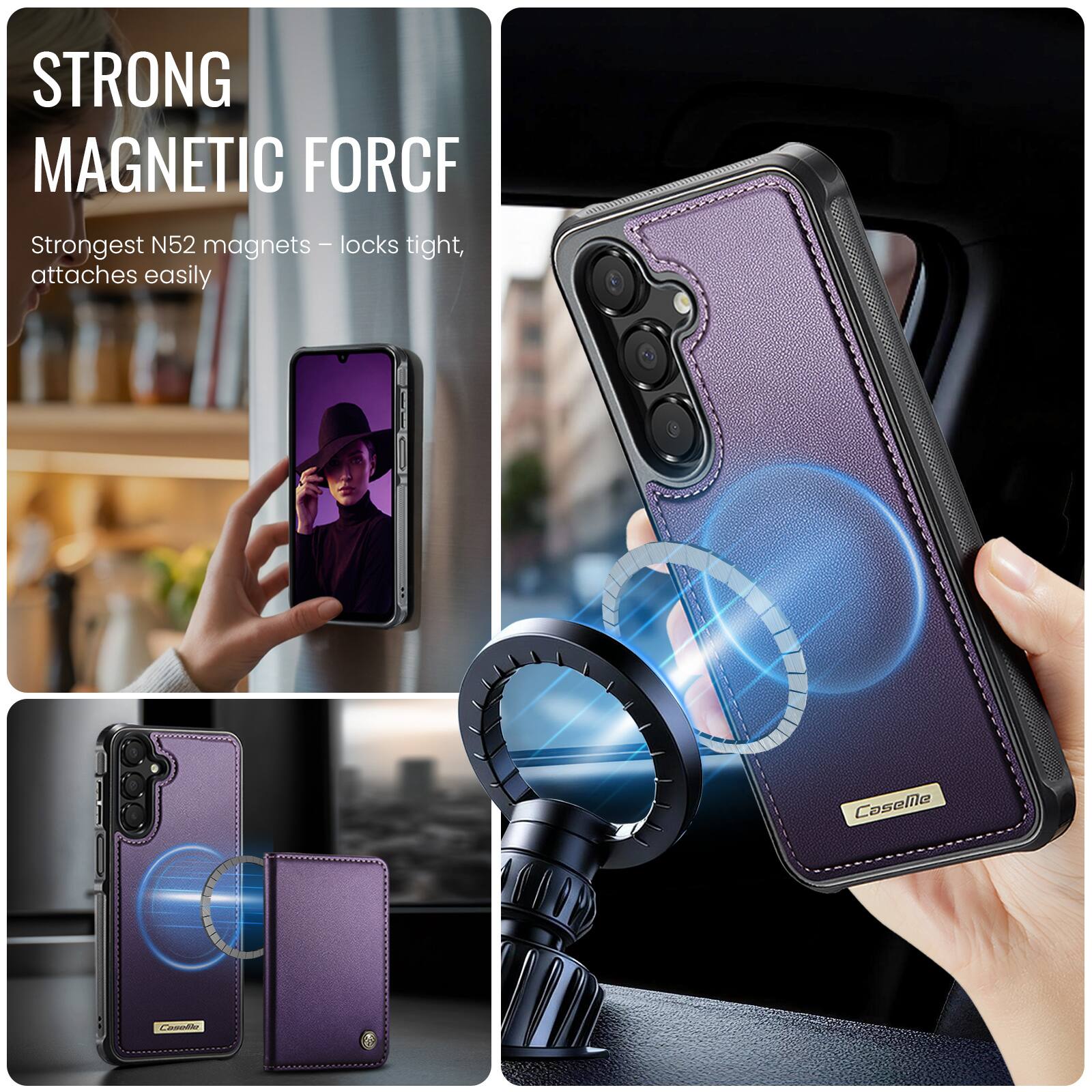 STRONG MAGNETIC FORCE

Strongest N52 magnets – locks tight, attaches easily

CaseMe CanoaN
