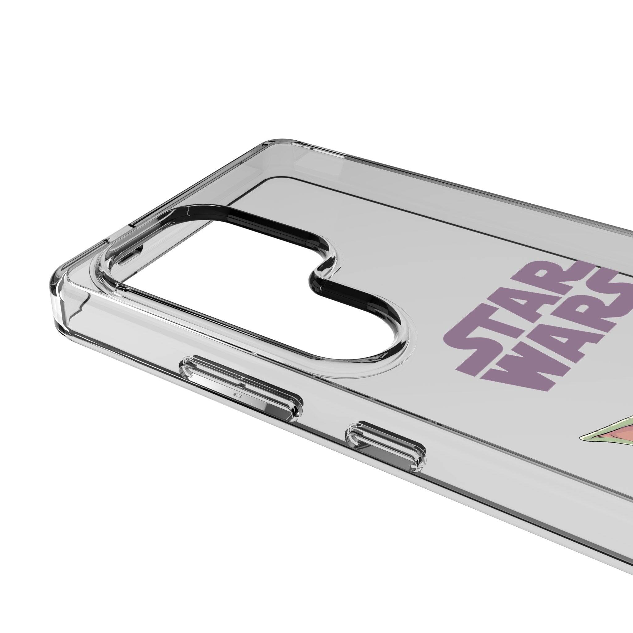 Left. Keyscaper - Star Wars: The Mandalorian Color Block Clear Phone Case - Samsung Galaxy S25 Ultra - Grogu.