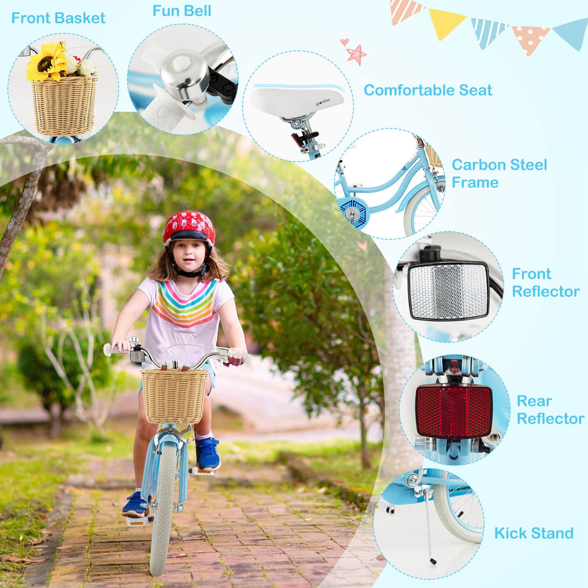 - Front Basket
- Fun Bell
- Comfortable Seat
- Carbon Steel Frame
- Front Reflector
- Rear Reflector
- Kick Stand