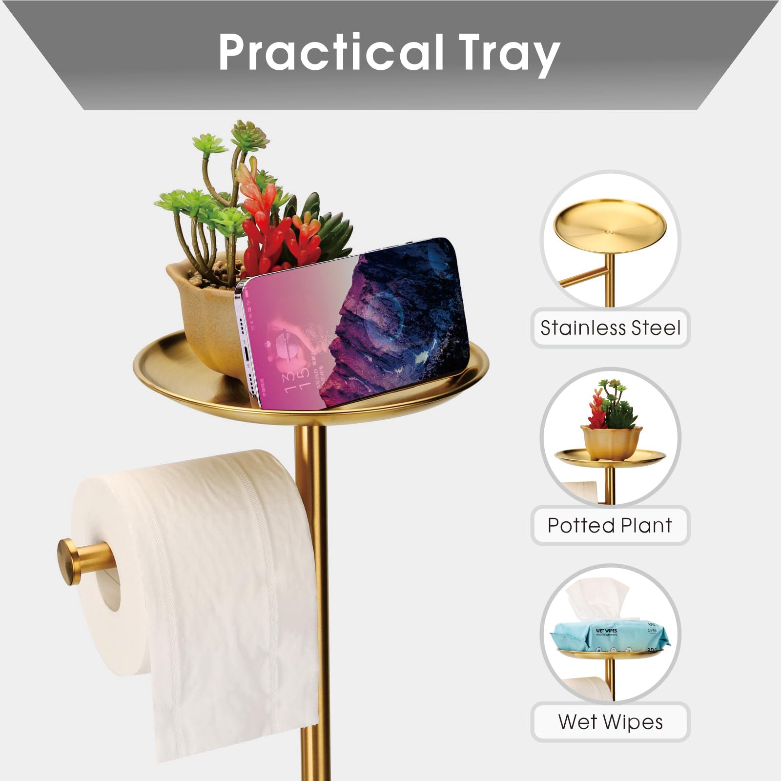 Practical Tray

- Stainless Steel
- Potted Plant
- Wet Wipes
