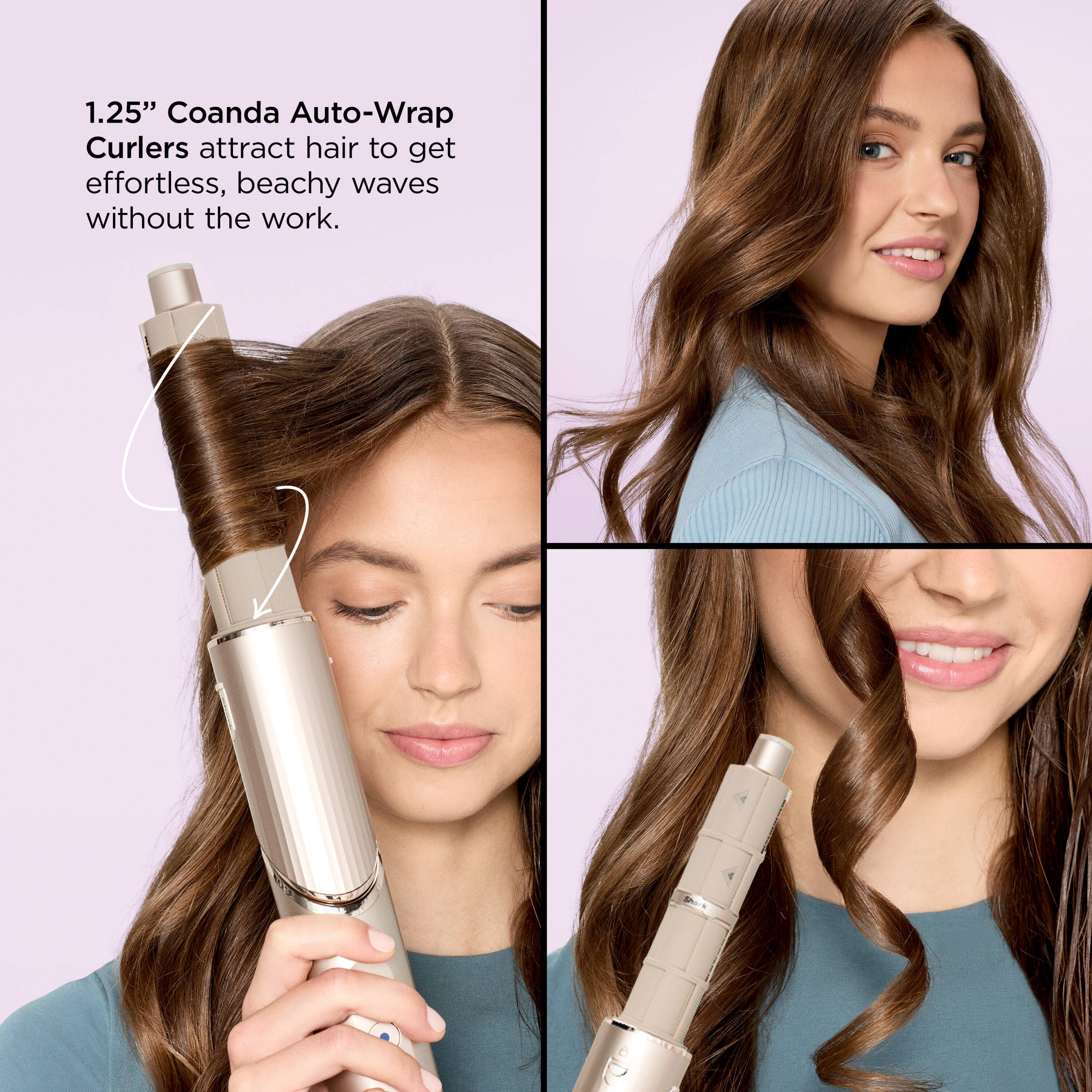1.25" Coanda Auto-Wrap Curlers attract hair to get effortless, beachy waves without the work.