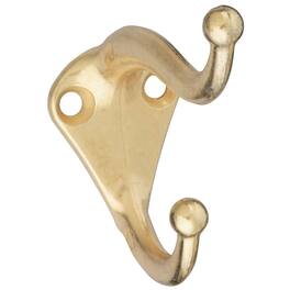 National - Hardware 2.75 in. L Brass Zinc Die-Cast Coat/Hat Hook 35 lb. cap. 1 pk - Gold
