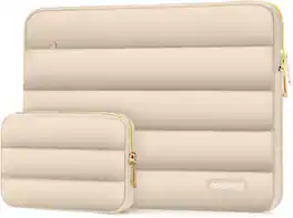 mosiso - Puffy Laptop Sleeve 13-13.3 inch for MacBook Air 13 13.6 M4 M3 M2 M1/Pro 13/Pro 14, HP Dell ASUS Lenovo - Apricot