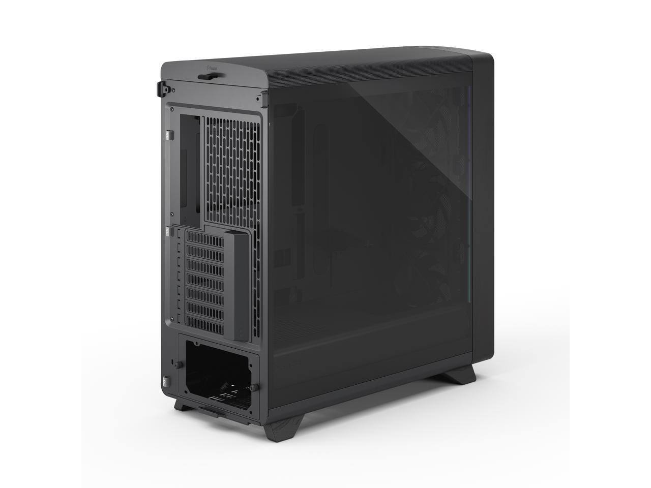 Alt View 4. Fractal Design - Fractal Design Summit Ambience Blackout TG Blackened Oak PC Case - ARGB Gen II, 3x Momentum 14 Fans, ATX/E-ATX/mATX/ITX - Black.