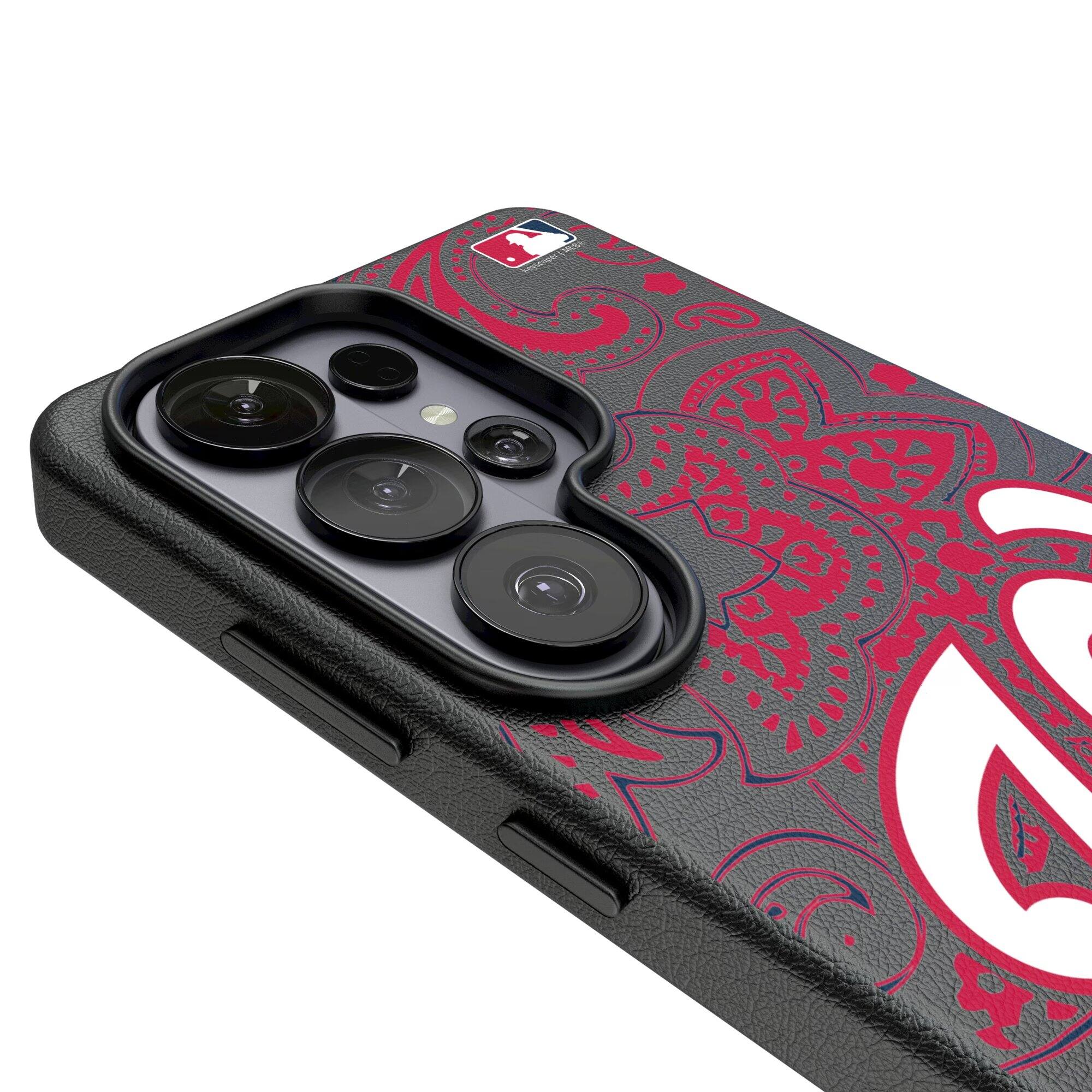 Alt View 2. Keyscaper - Washington Nationals Paisley Galaxy Magnetic Bump Case - S26 Ultra - Black.