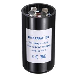 Unique Bargains - CD60 Capacitor 233-280 Mfd, 110-125 VAC Run Motor Start Capacitor 50/60Hz for Fan/Well Pump