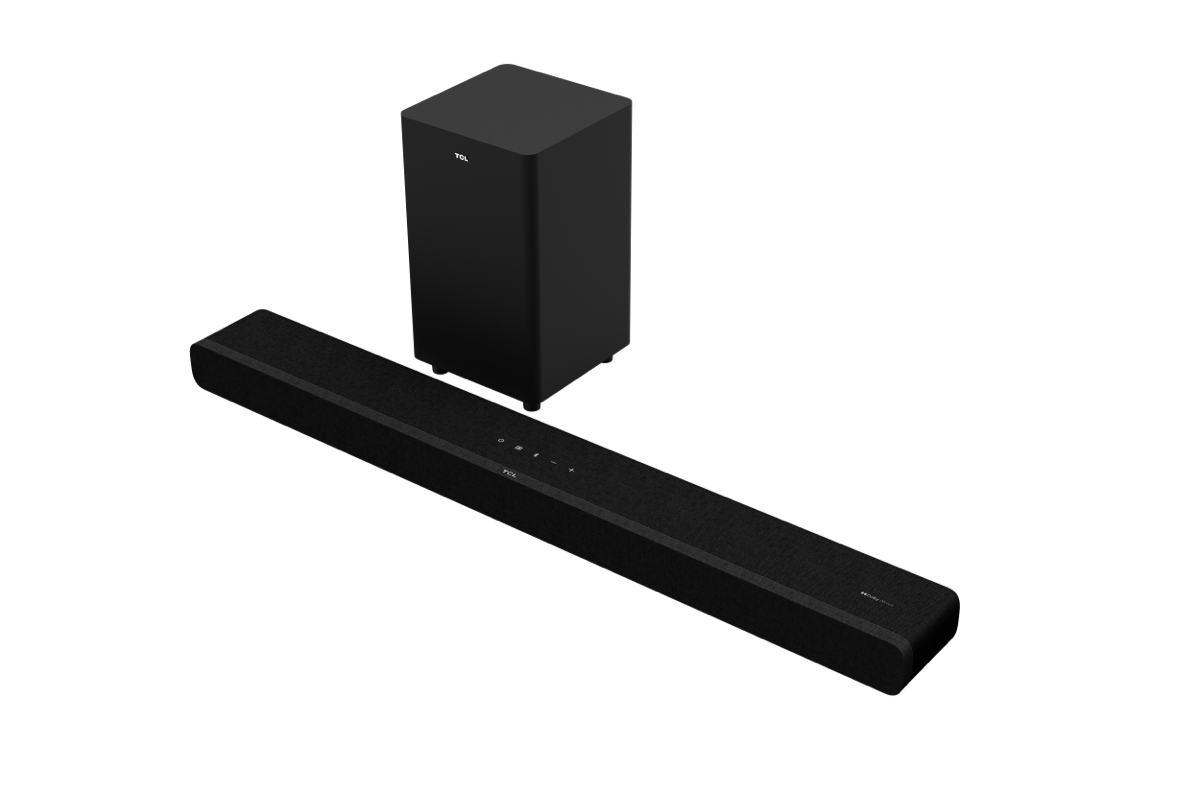 Alt View 1. TCL - 2.1.2 Ch Soundbar w/ Wireless Subwoofer Alto 8 Plus TS8212, 300W, Dolby Atmos, Roku TV Ready, 4K HDR Compatible - Black.