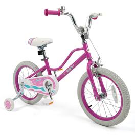 Costway - 16" Kids Bicycle with Dual Brake System Adjustable Handlebar & Seat Low-Step Frame - Pink