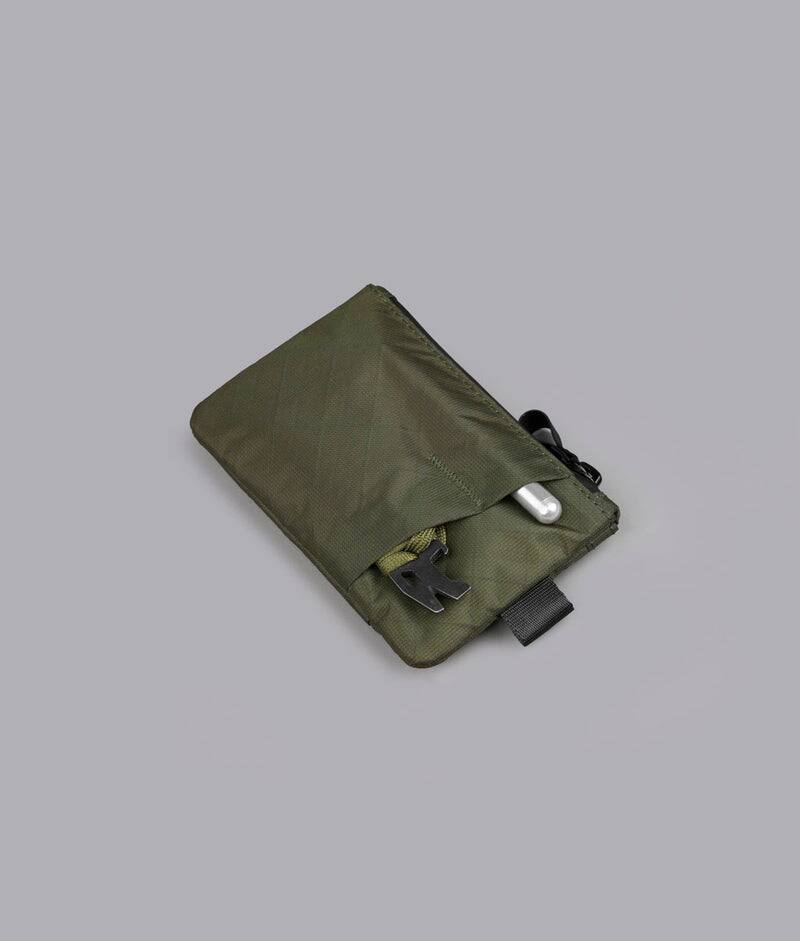 Alt View 4. ALPAKA - Zip Pouch Pro RFID Wallet Pouch, Fits 4-12 Cards, Cash/Coin Pocket, 3 External EDC Slots - Green Ultradyne 100D.