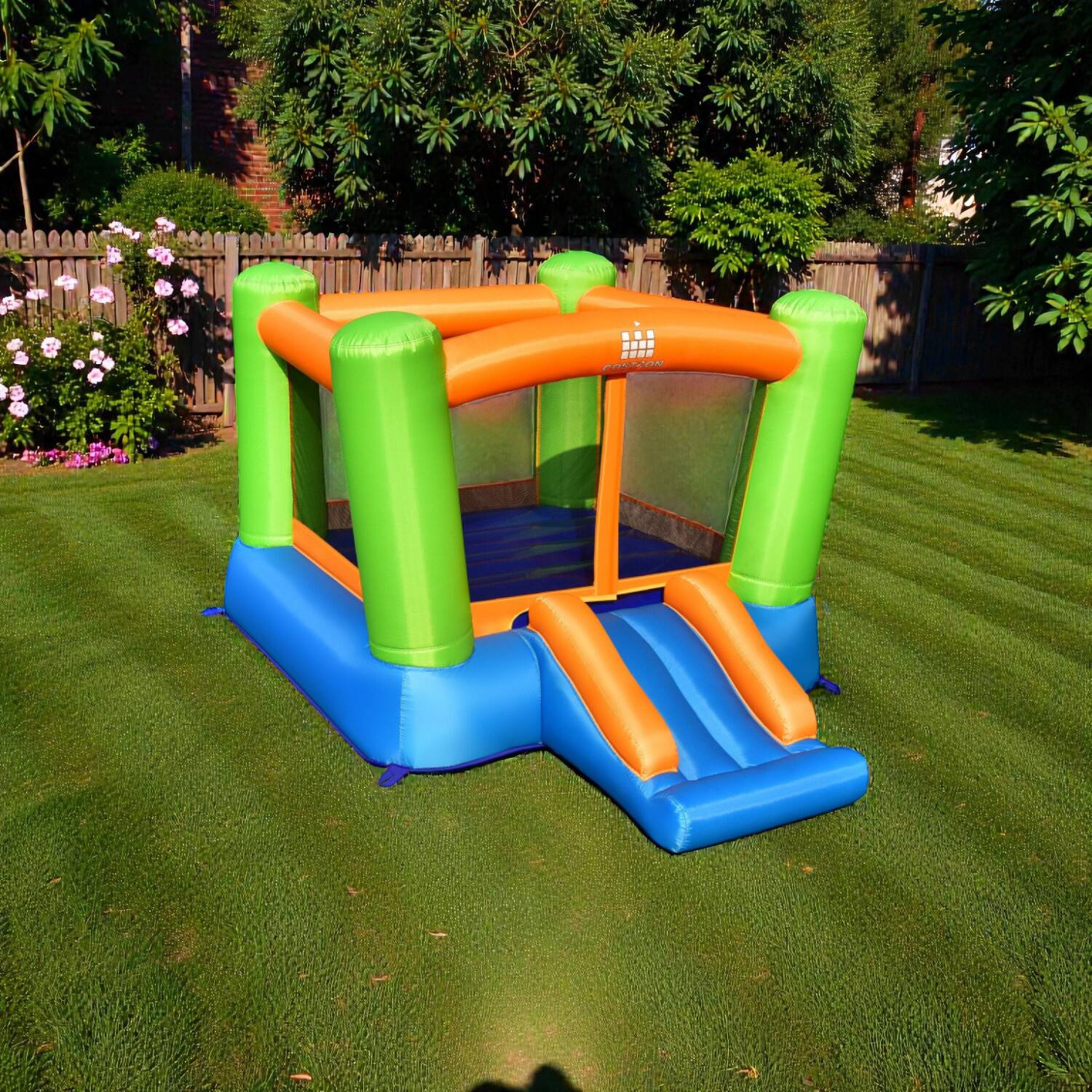 Front. BreeBe - Children’s Inflatable Jumping Castle Without Air Blower - Multicolor.