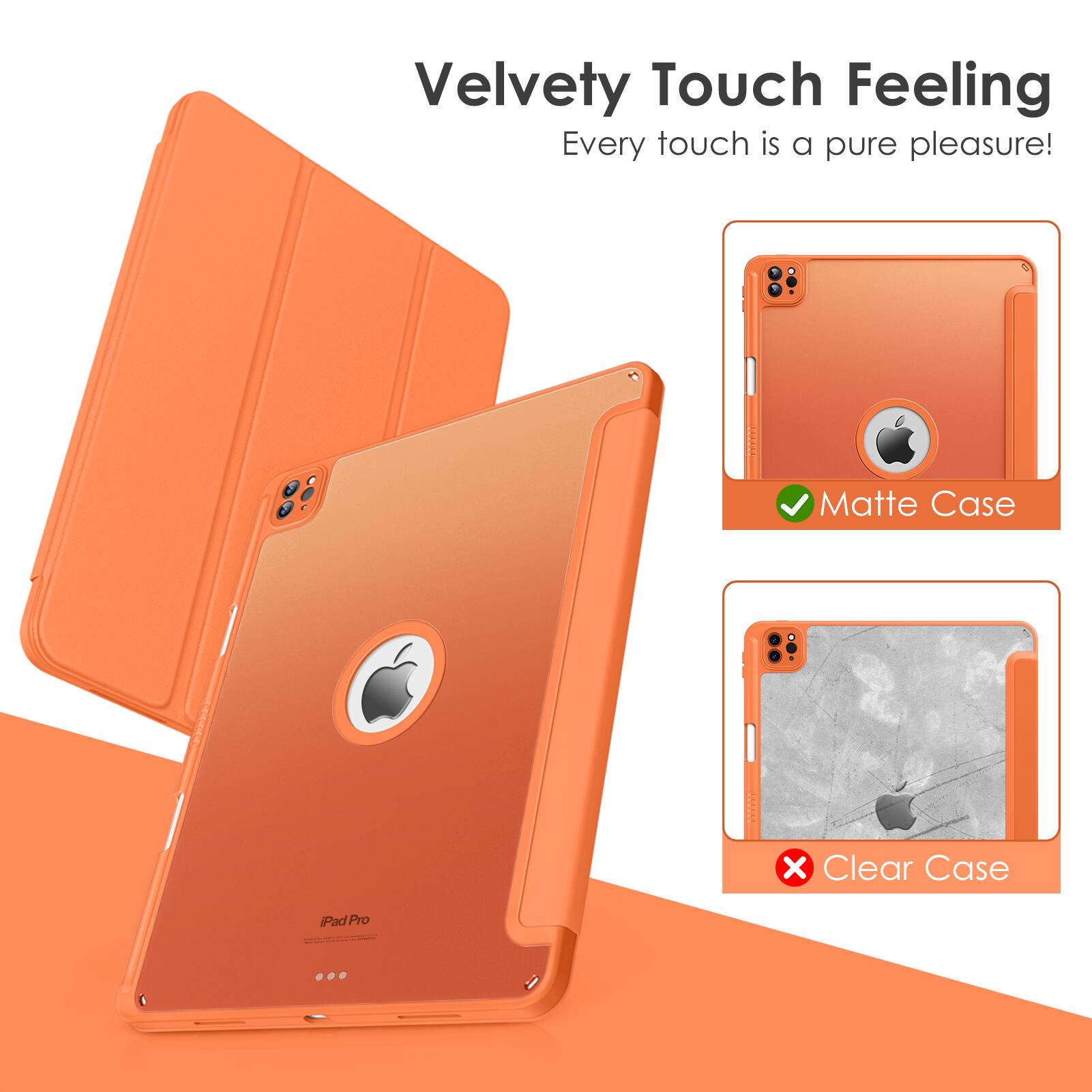 Velvety Touch Feeling  
Every touch is a pure pleasure!  

Matte Case ✓  
Clear Case ✗