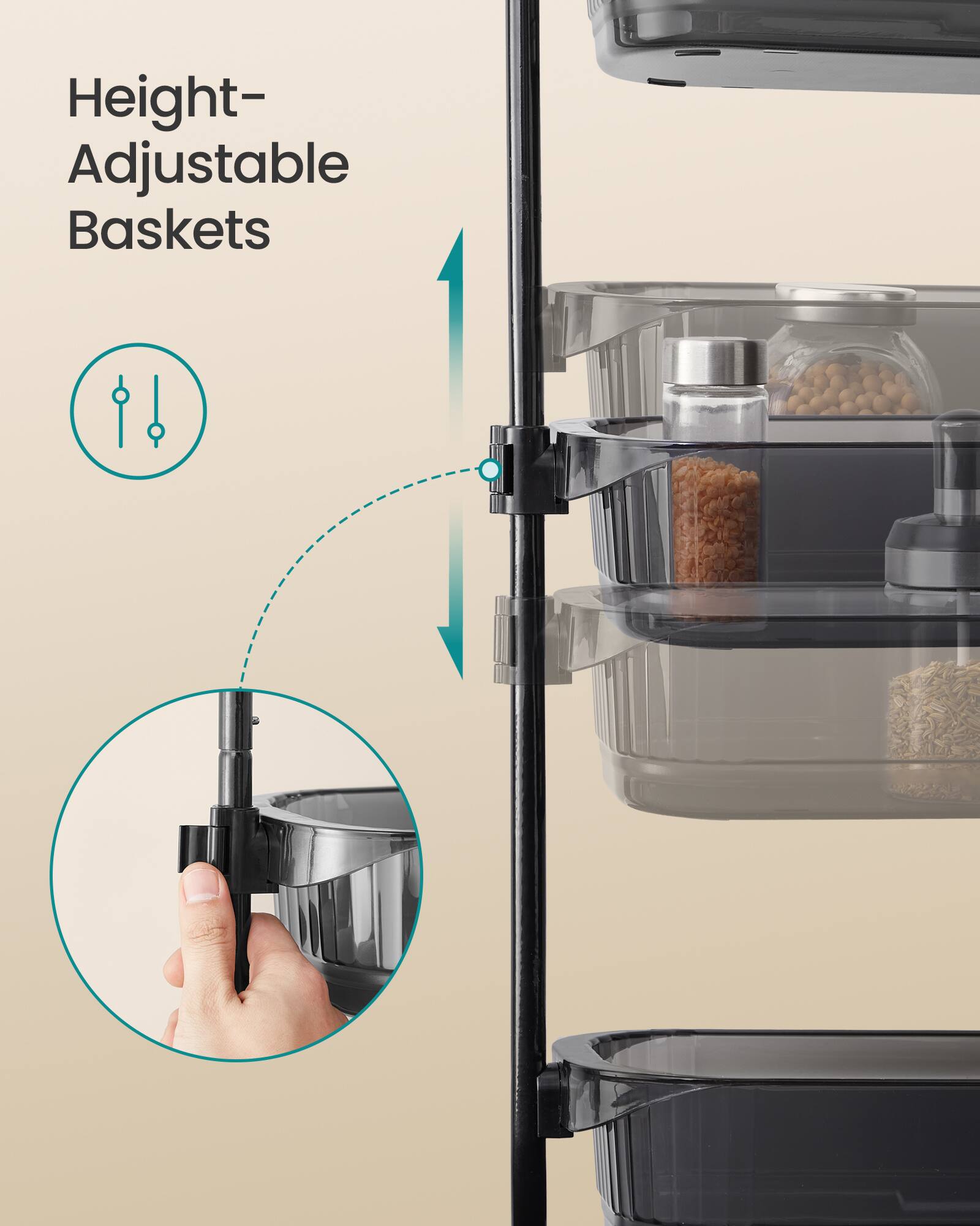 Height-Adjustable Baskets