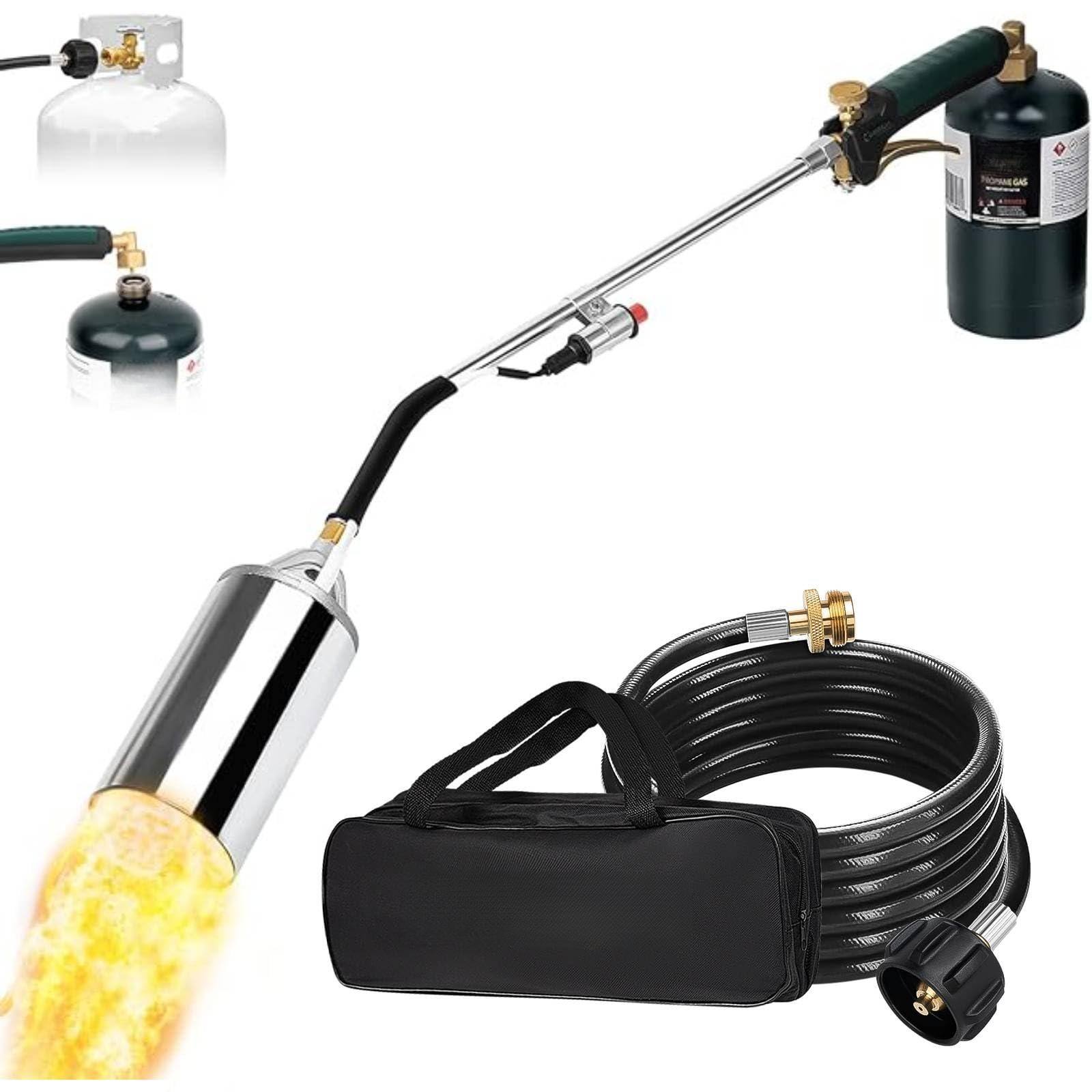 Alt View 5. JETRANSPORT - Propane Weed Burner Kit 360 000 Btu Blow With 1lb Converter Hose For Weeds Wood Roof Ice Snow Road Fire Start - Arm Weed Torch.