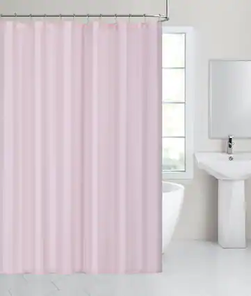 Front. Kate Aurora - Kate Aurora Living Hotel Collection Mold & Mildew Resistant Fabric Shower Curtain - Rose - Rose.