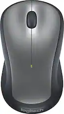Front. Logitech - M310 Wireless Optical Ambidextrous Mouse - Silver.