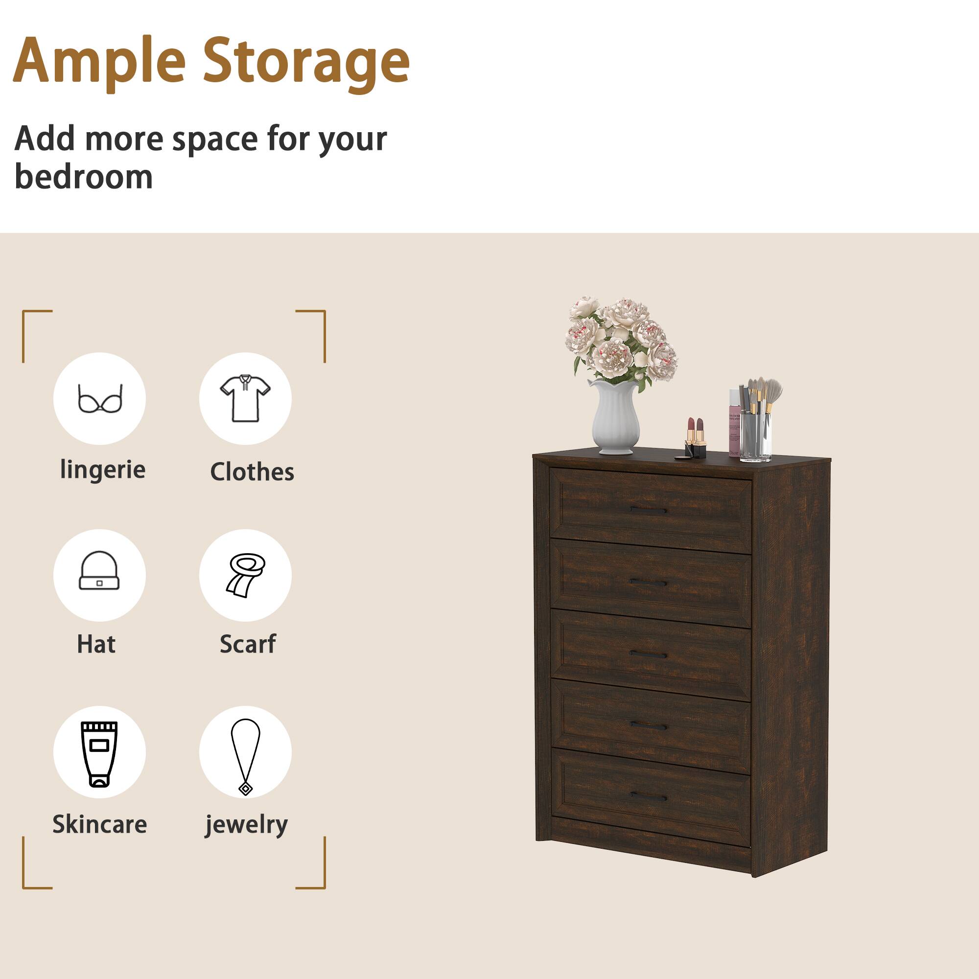 Ample Storage

Add more space for your bedroom

- lingerie
- Clothes
- Hat
- Scarf
- Skincare
- jewelry