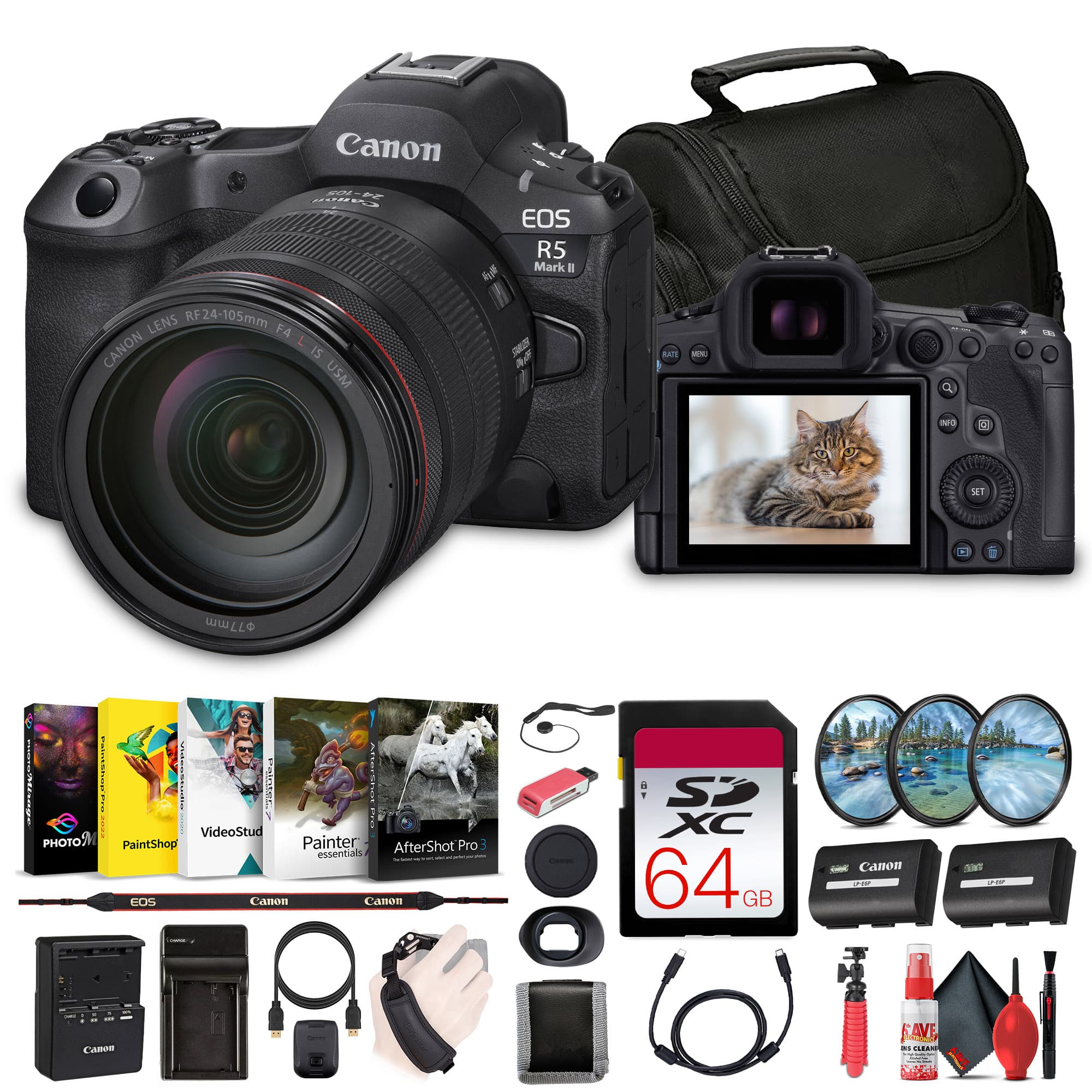 Canon - EOS R5 Mark II Mirrorless Camera with 24-105mm f/4 Lens (6536C012) Bundle