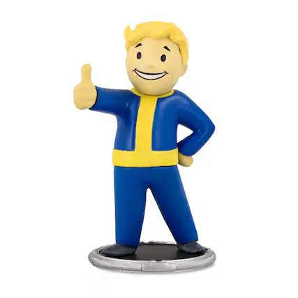 Front. Toynk - Fallout Vault Boy Thumbs-Up 3-Inch Mini Figure - Blue.