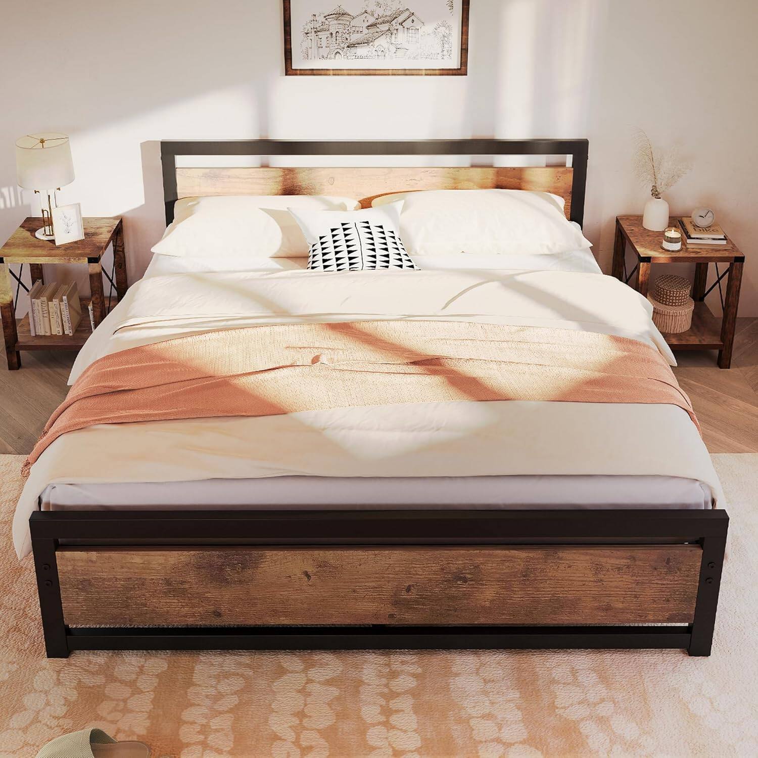 Alt View 7. Qeetex - Queen Bed Frame with Headboard - As Shown.