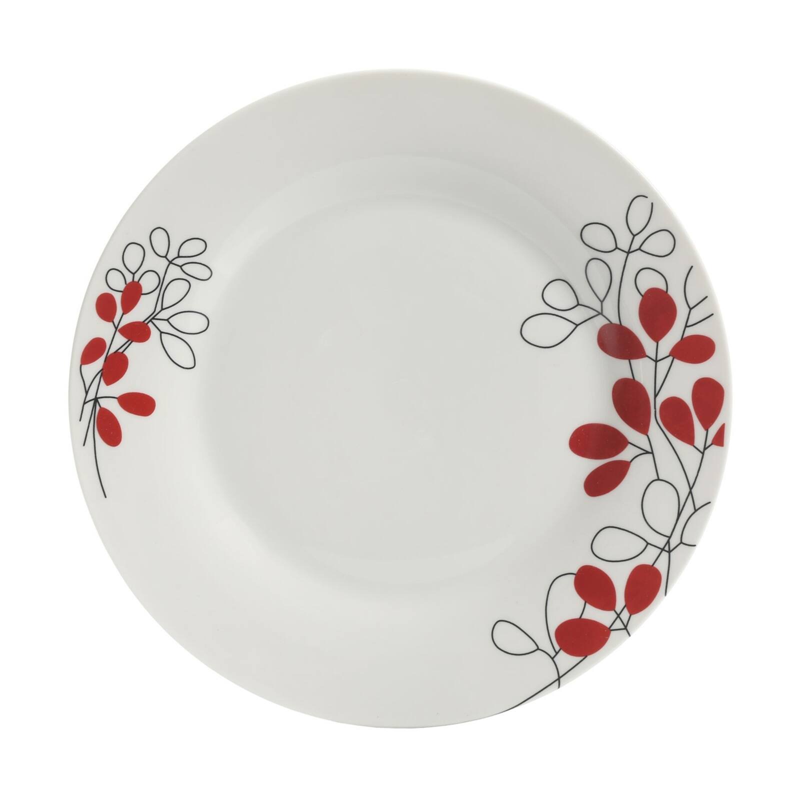 Alt View 6. Gibson - Gibson Scarlet Leaves 12 pc Dinnerware Set - White and Red.