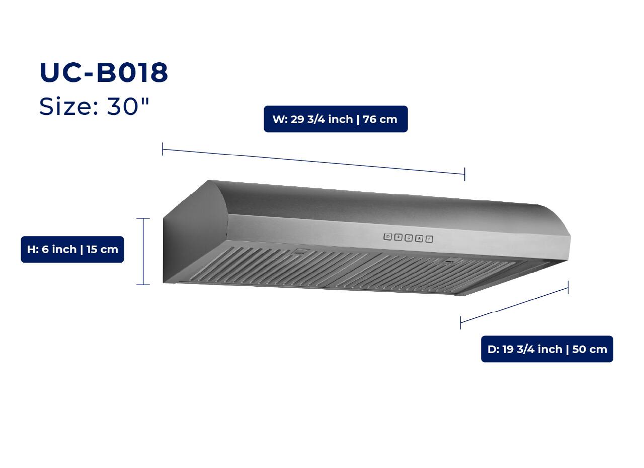 UC-B018  
Size: 30"  
W: 29 3/4 inch | 76 cm  
H: 6 inch | 15 cm  
D: 19 3/4 inch | 50 cm