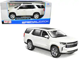 2021 Chevrolet Tahoe White with Sunroof "Special Edition" 1/26 Diecast Model Car by Maisto