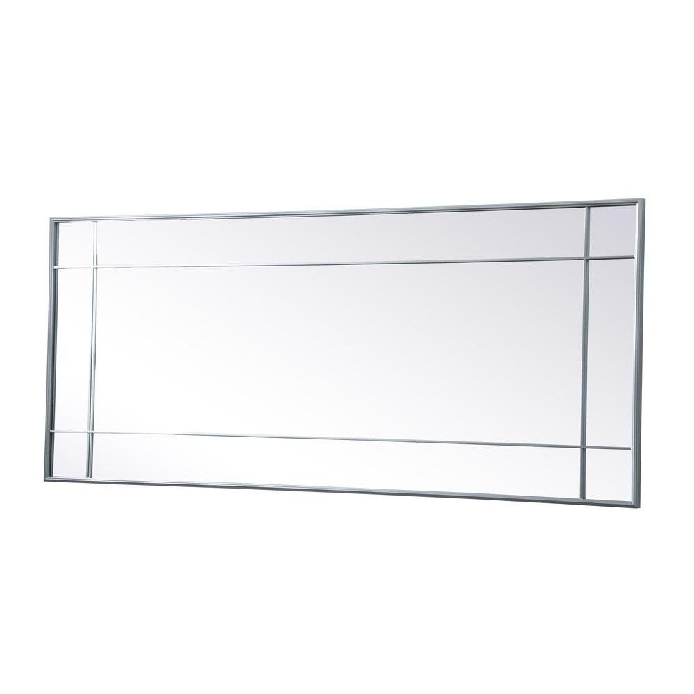 Left. Elegant Decor - French Panel Full Length Mirror 30x70 Inch In Silver - Silver.