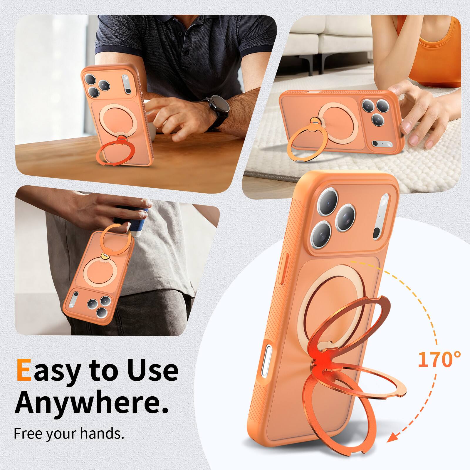 Easy to Use Anywhere.  
Free your hands.  
170°