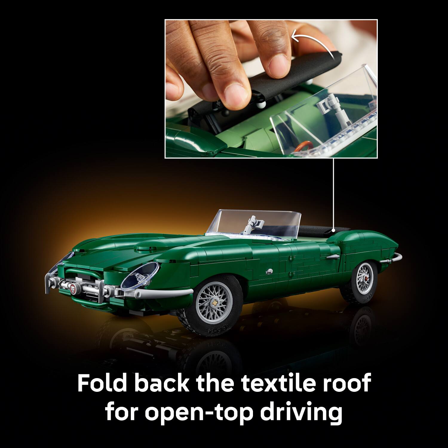 Fold back the textile roof for open-top driving