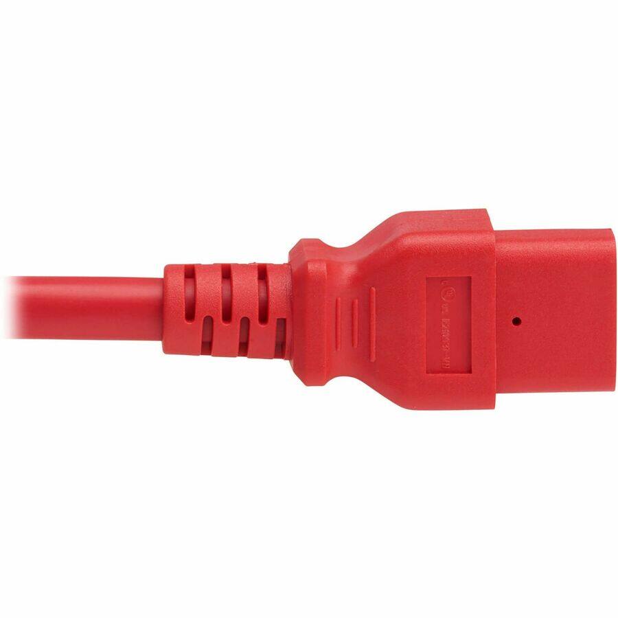 Alt View 3. Tripp Lite - Eaton Tripp Lite Series Power Cord, C20 to C21 - Heavy-Duty, 20A, 250V, 12 AWG, 4 ft. (1.2 m), Red - For Network Switch - Red.