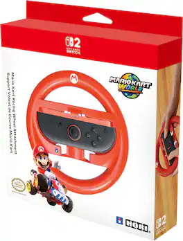 Hori - Mario Kart Racing Wheel Attachment (Mario) for Switch 2 - Officially Licensed by Nintendo - Red