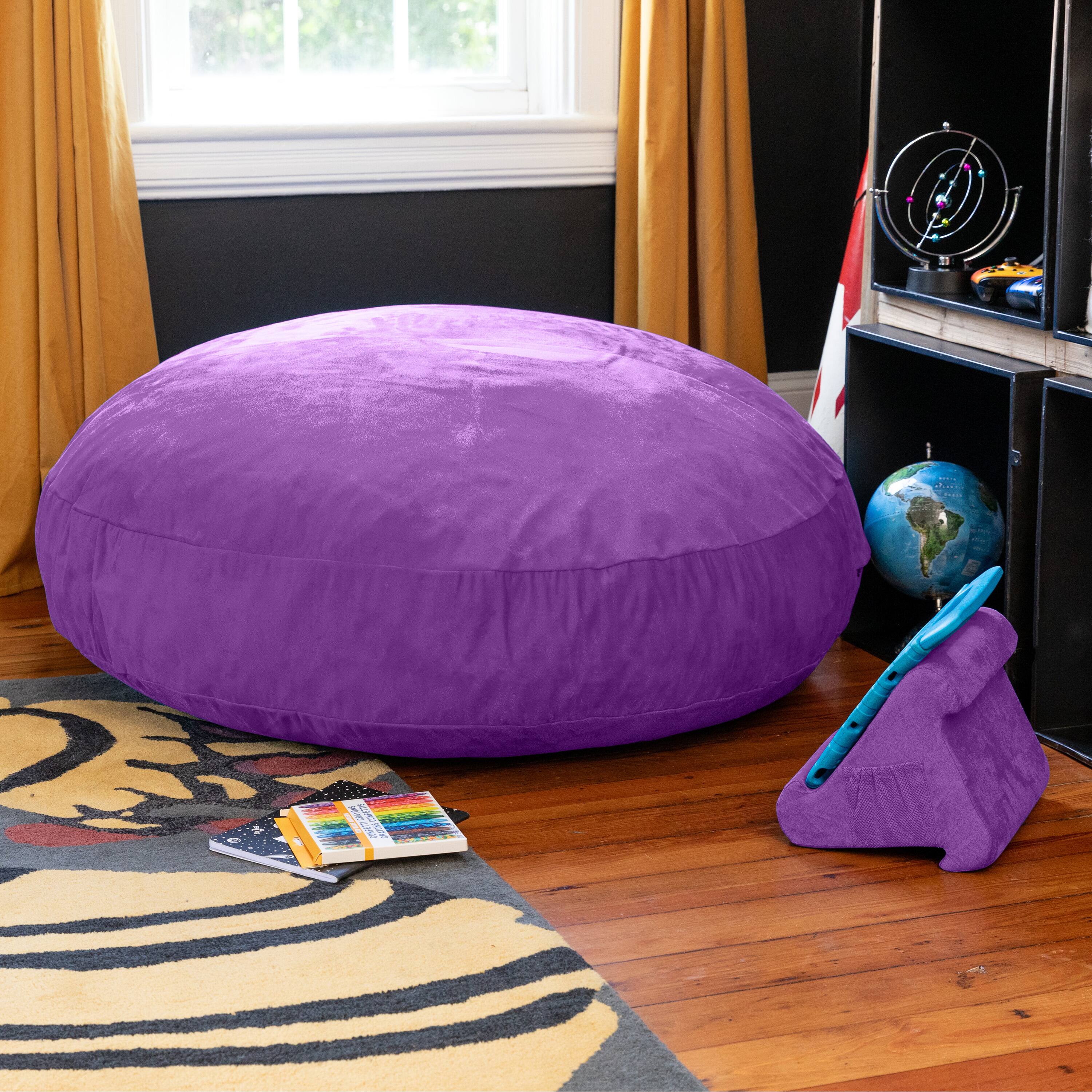 Back. Jaxx - Jaxx Cocoon 4 Foot Bean Bag Chair and Crash Pad, Grape - Purple.