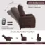 The text on the image is grouped and corrected as follows:

"110-145 Lift & Recline Control Stepless 110-145 Degrees of Adjustment cosTwol Stand up Lie down Wire Remote Control-Will not Lost Choose Any Position You Want Lying Seating Standing Easily."