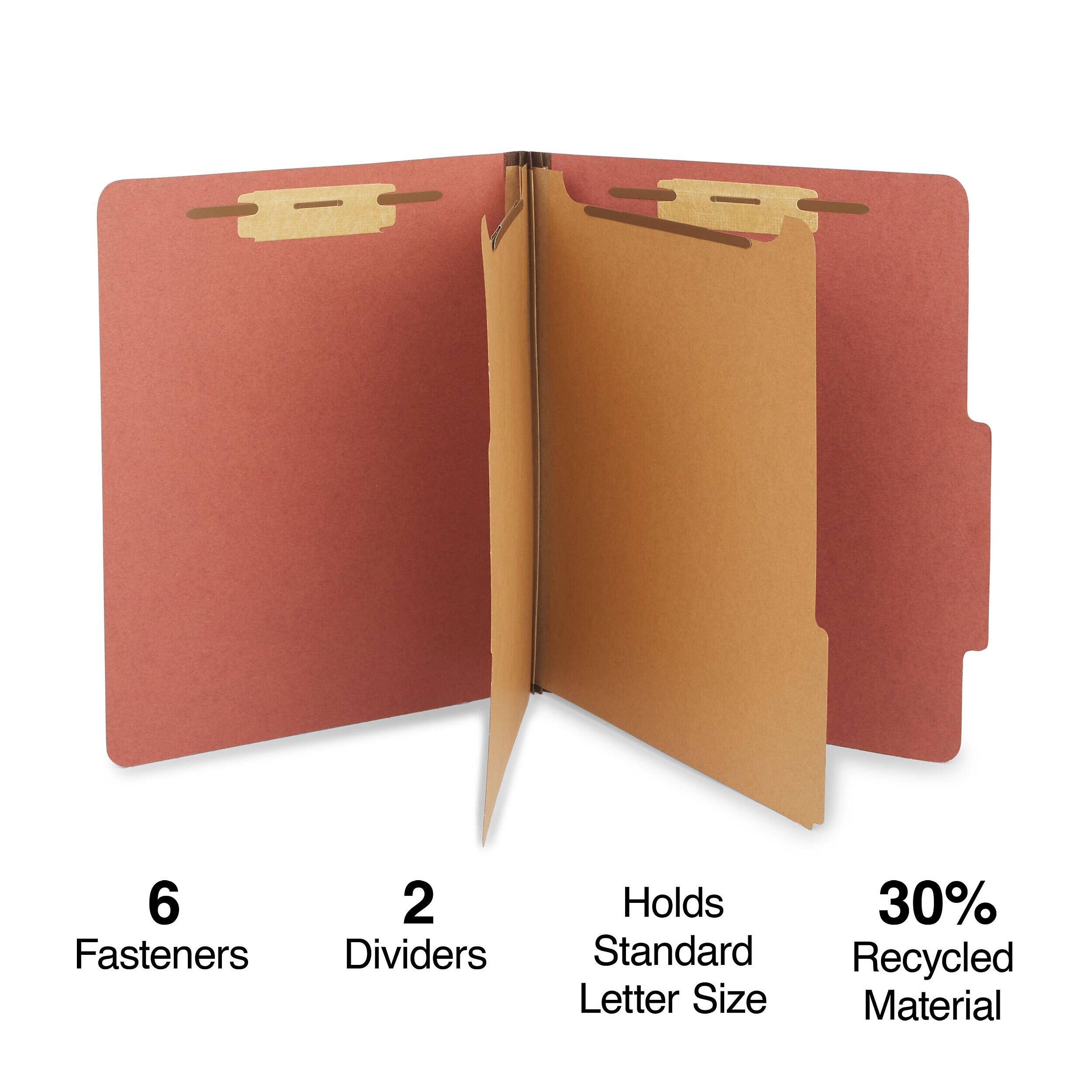 6 Fasteners  
2 Dividers  
Holds Standard Letter Size  
30% Recycled Material