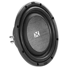 Front. NVX - SMW10D4 700W Peak (350W RMS) S-Series Shallow-Mount 10in Dual 4-Ohm Subwoofer.
